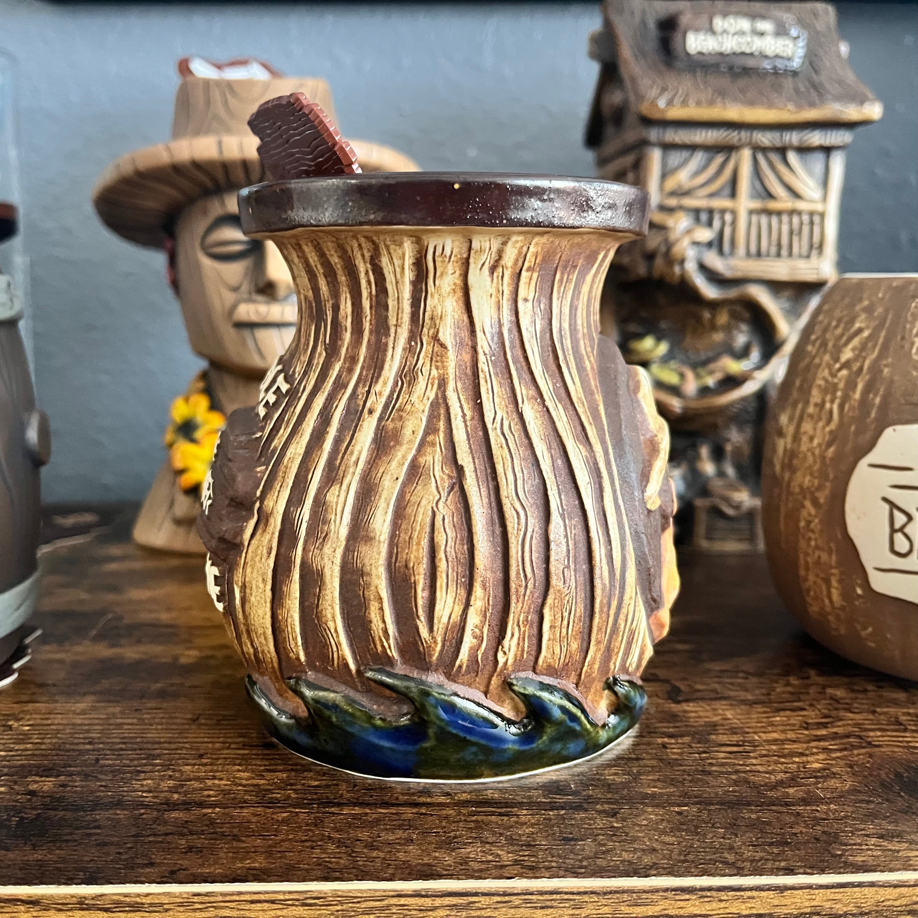 Don the Beachcomber Double Hurricane Tiki Mug w/Swizzle Stick
