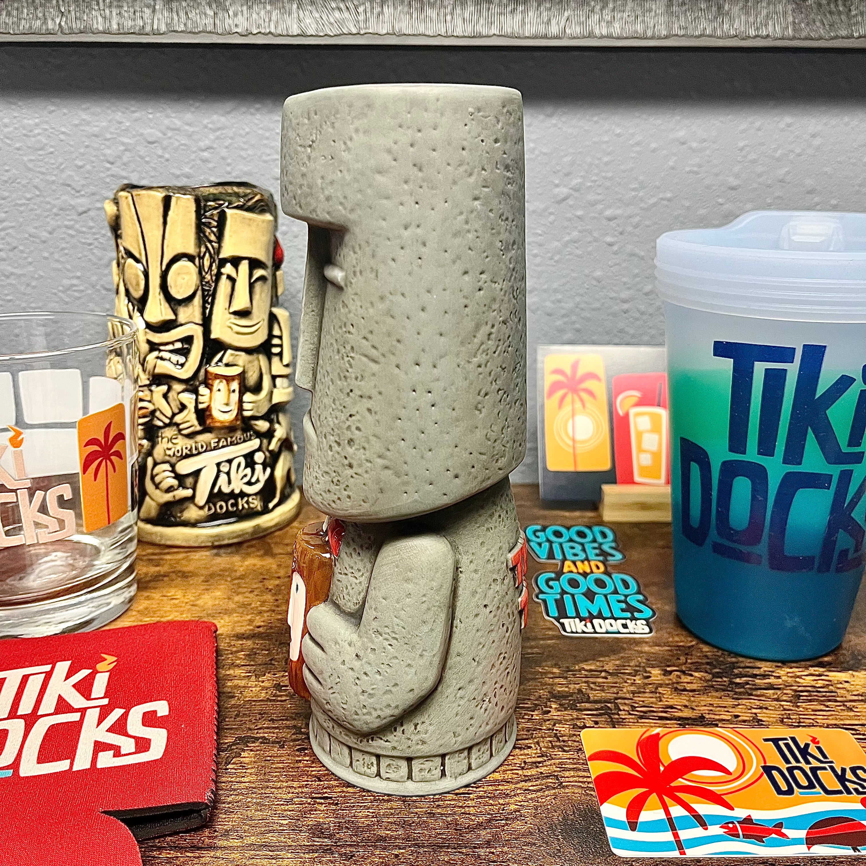 Tipsy Tiki & Tiki Bob Mug w/Swizzle Stick