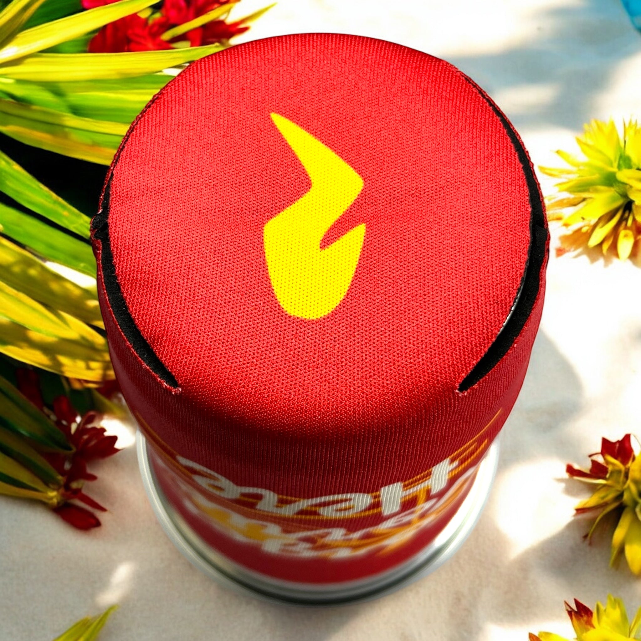 Tiki Docks Forget Worries Here Koozie Red
