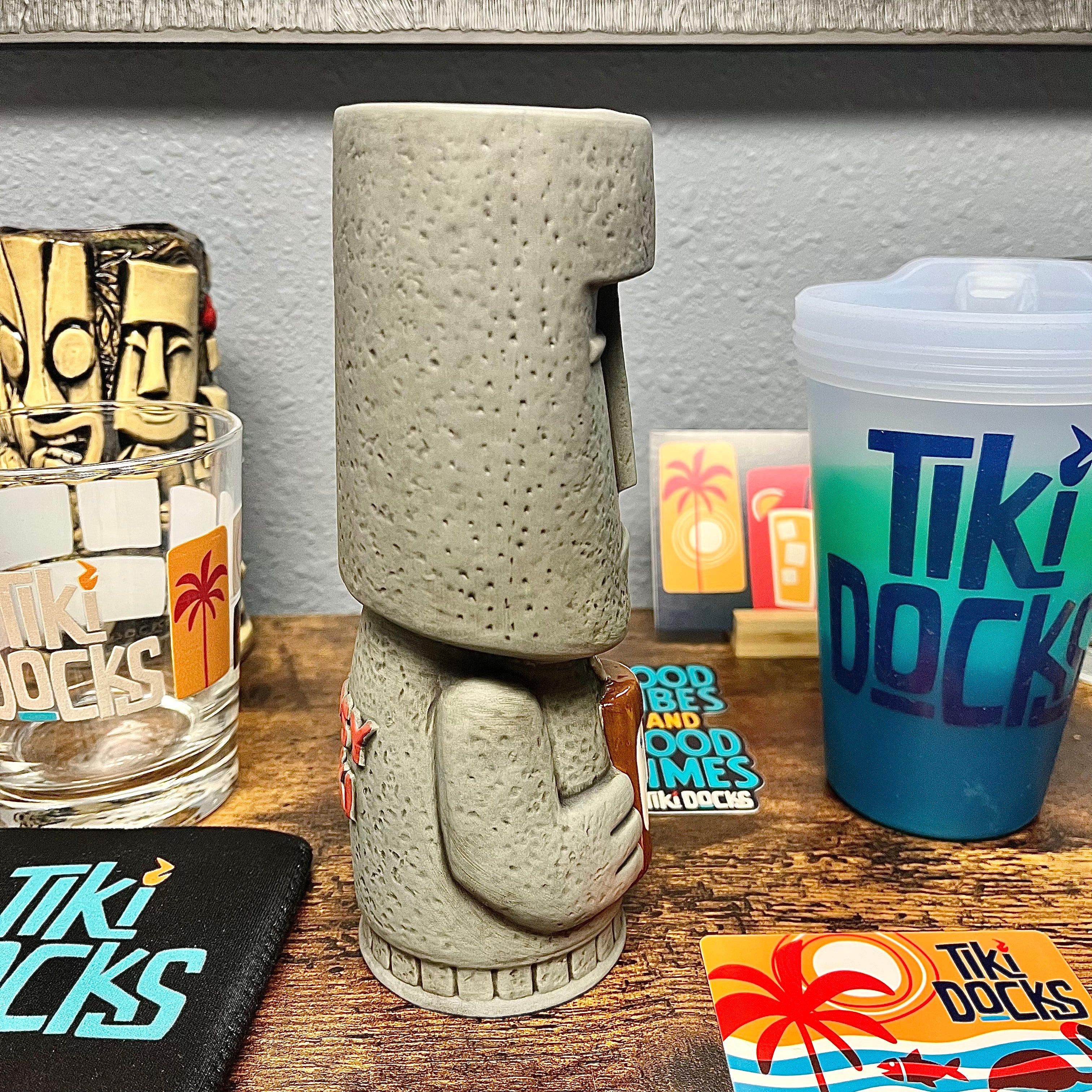 Tipsy Tiki & Tiki Bob Mug w/Swizzle Stick