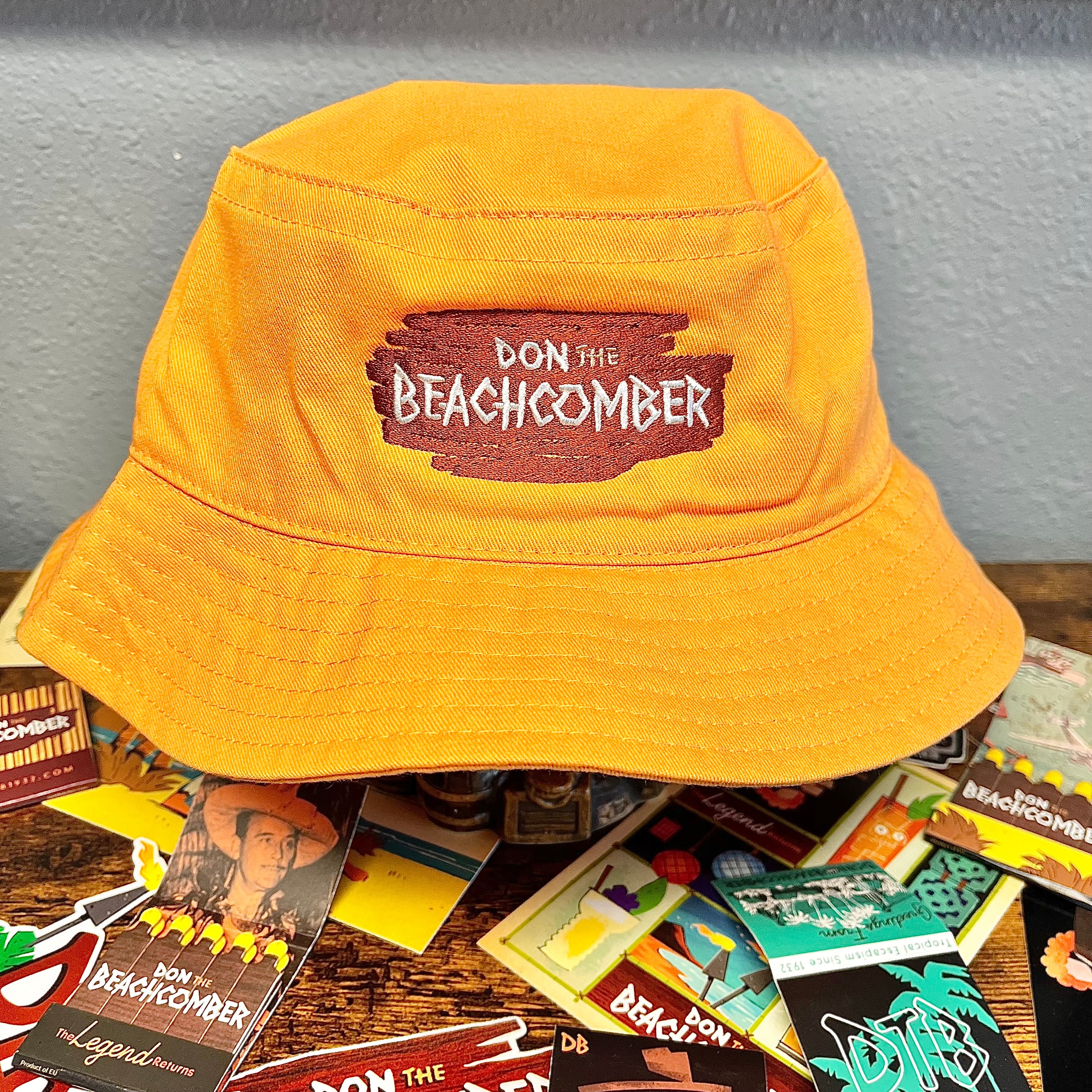Don the Beachcomber Logo Bucket Hat In Orange