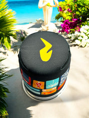 Tiki Docks Mosaic Can Beer Koozie in Black