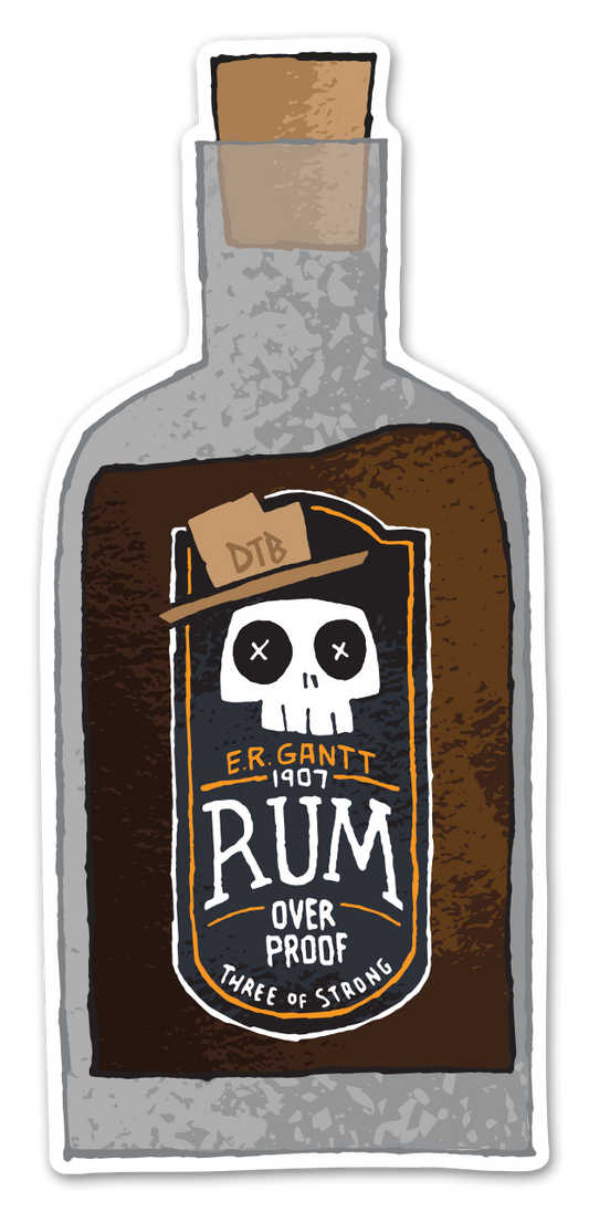 DTB Gantt Rum Bottle Vinyl Sticker