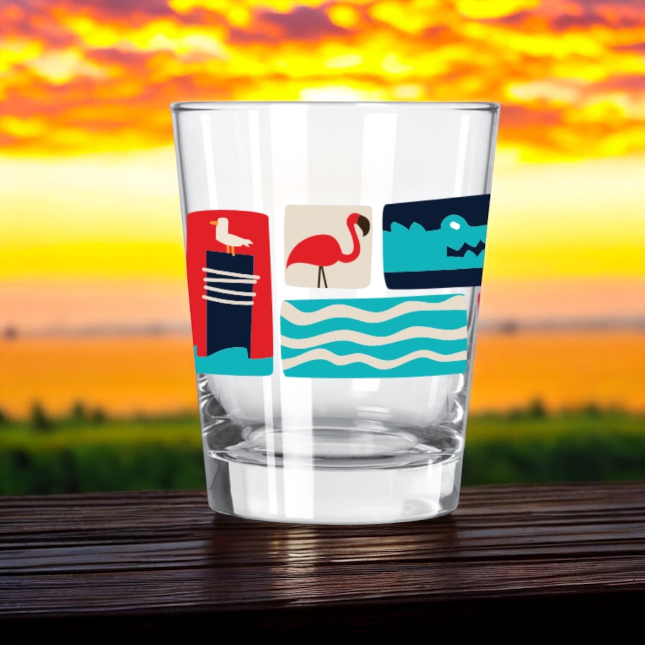 Tiki Docks Collage Mai Tai Glass