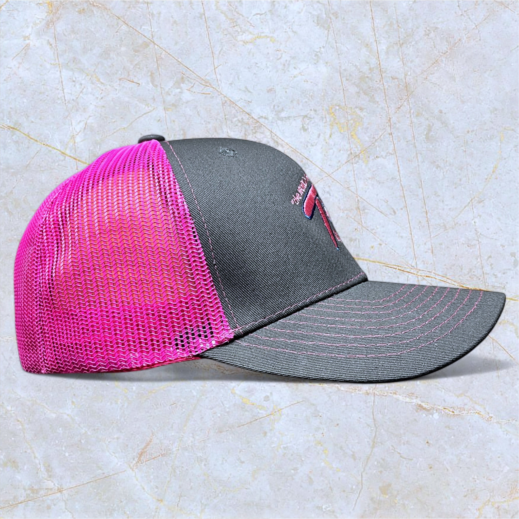 Tiki Docks Neon Pink & Black Mesh Snapback Cap