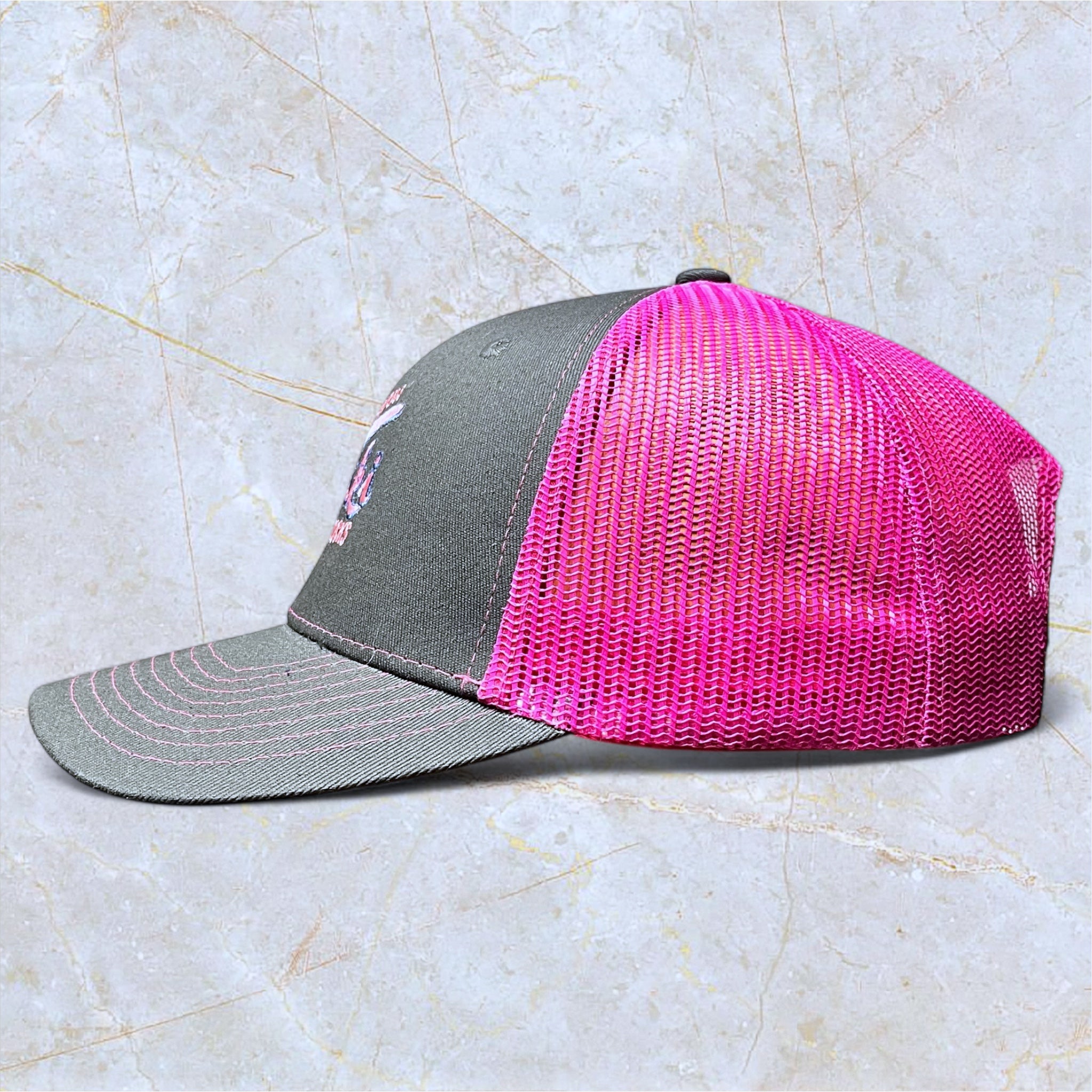 Tiki Docks Neon Pink & Black Mesh Snapback Cap