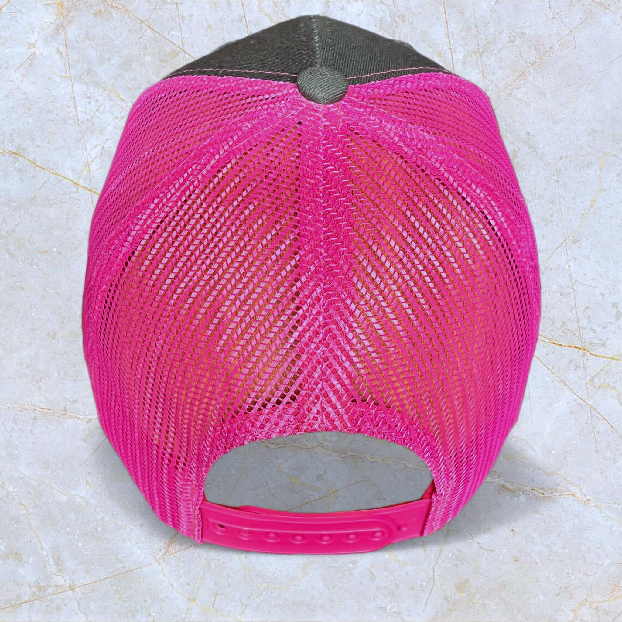 Tiki Docks Neon Pink & Black Mesh Snapback Cap