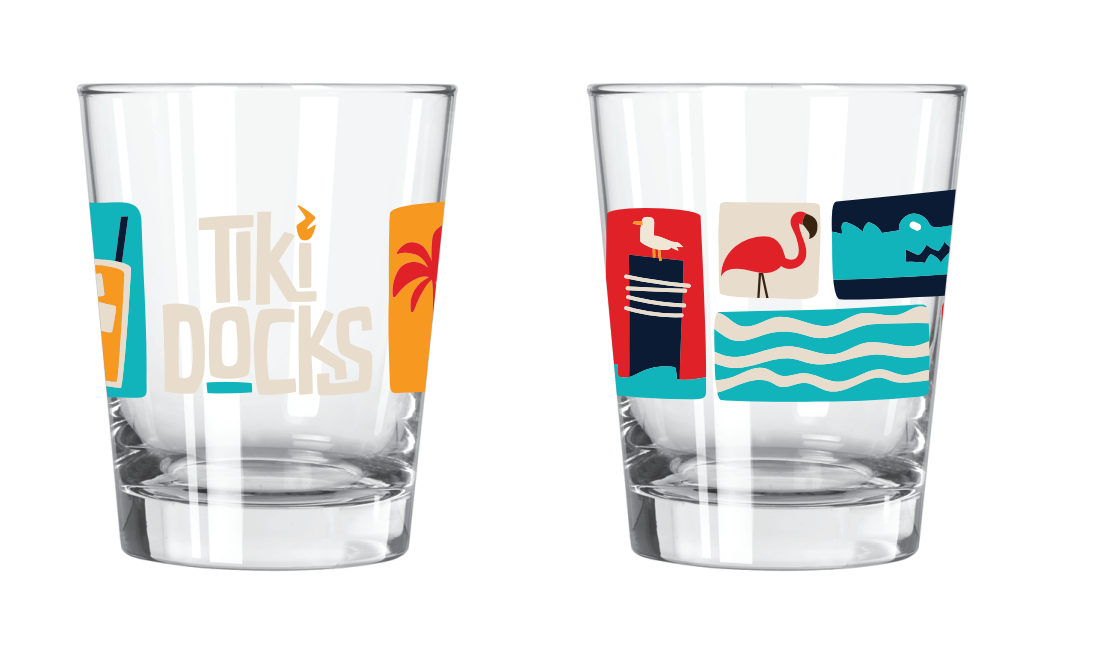 Tiki Docks Collage Mai Tai Glass