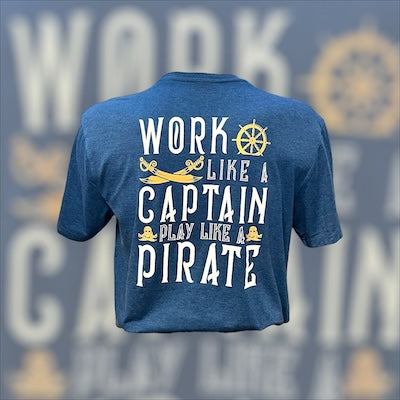 Tiki Docks - Work Like a Captain Play Like a Pirate Tee Shirt