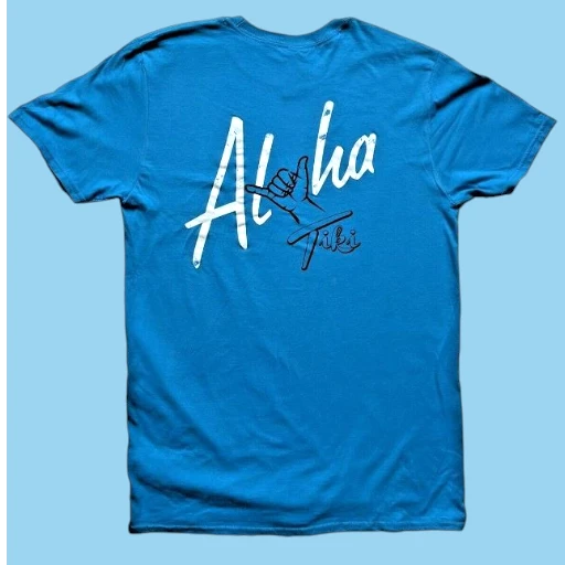 Tiki Docks - Aloha Shaka Unisex Tee Shirt in Blue