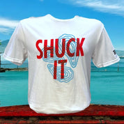 Tiki Docks - Shuck It, Unisex Tee Shirt in White