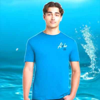 Tiki Docks - Aloha Shaka Unisex Tee Shirt in Blue