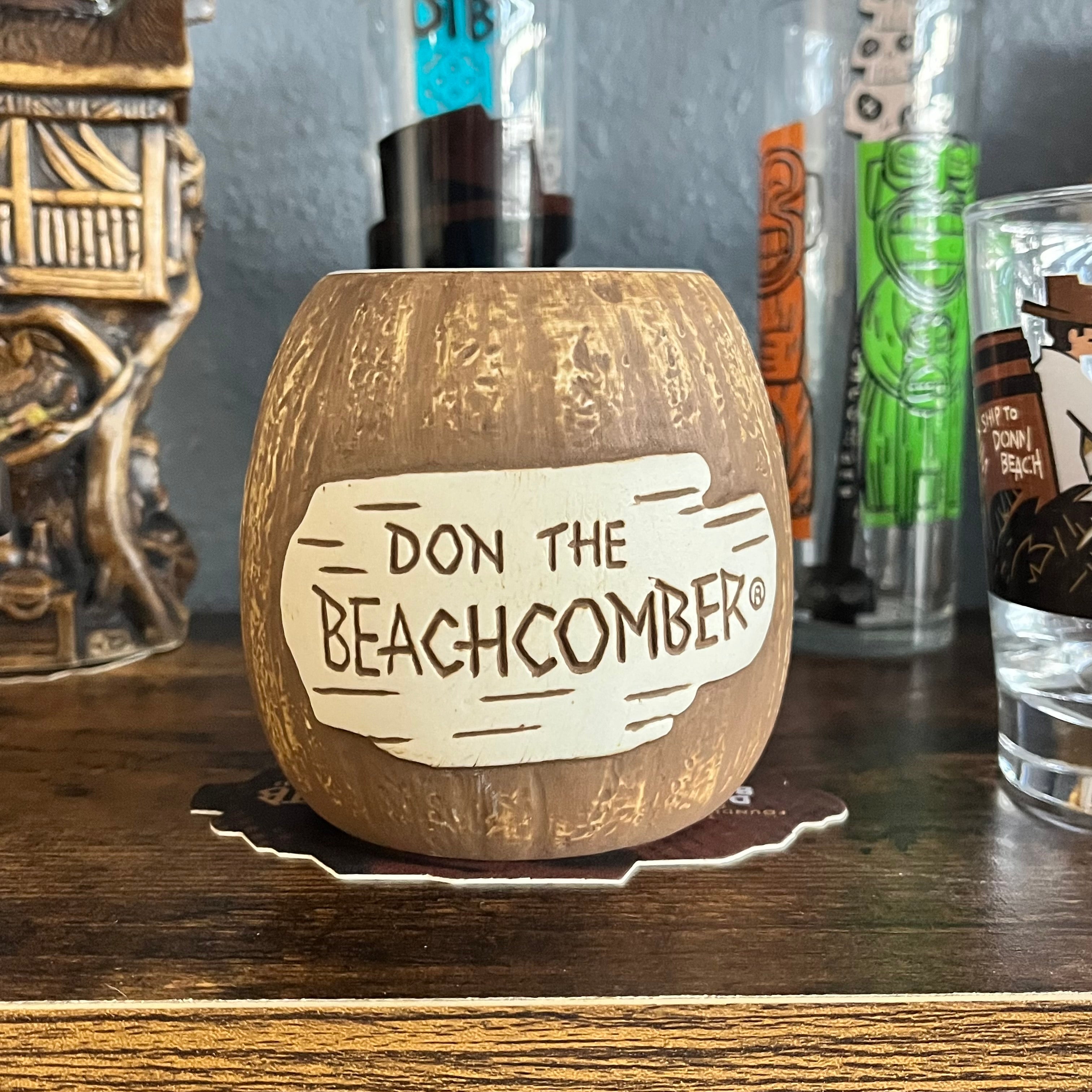 Classic Coconut Tiki Mug w/Swizzle Stick