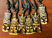 Traditional Polynesian Handcrafted Bone and Resin Tiki Adjustable Necklace