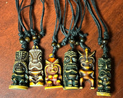 Traditional Polynesian Handcrafted Bone and Resin Tiki Adjustable Necklace