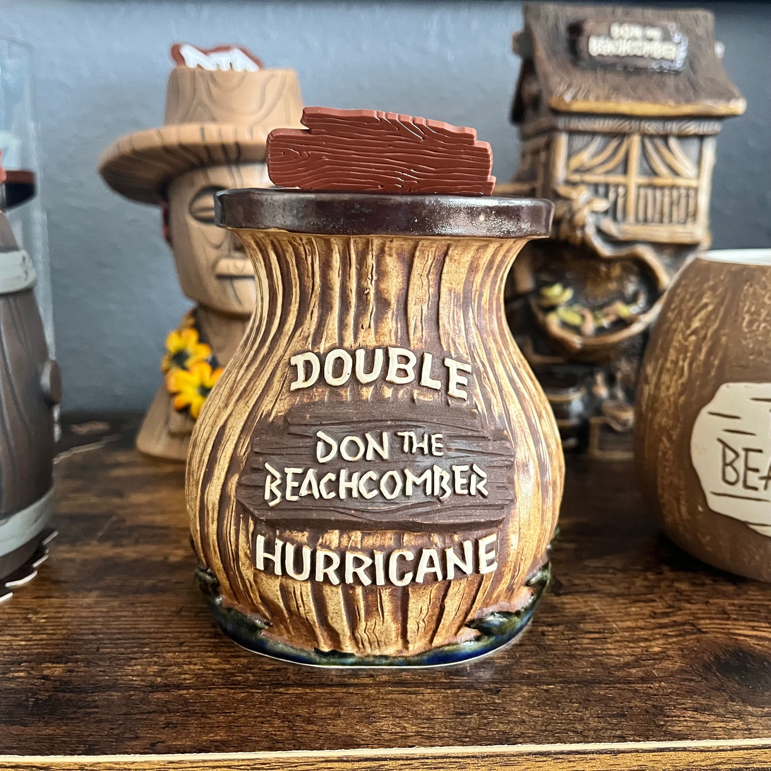 Don the Beachcomber Double Hurricane Tiki Mug w/Swizzle Stick
