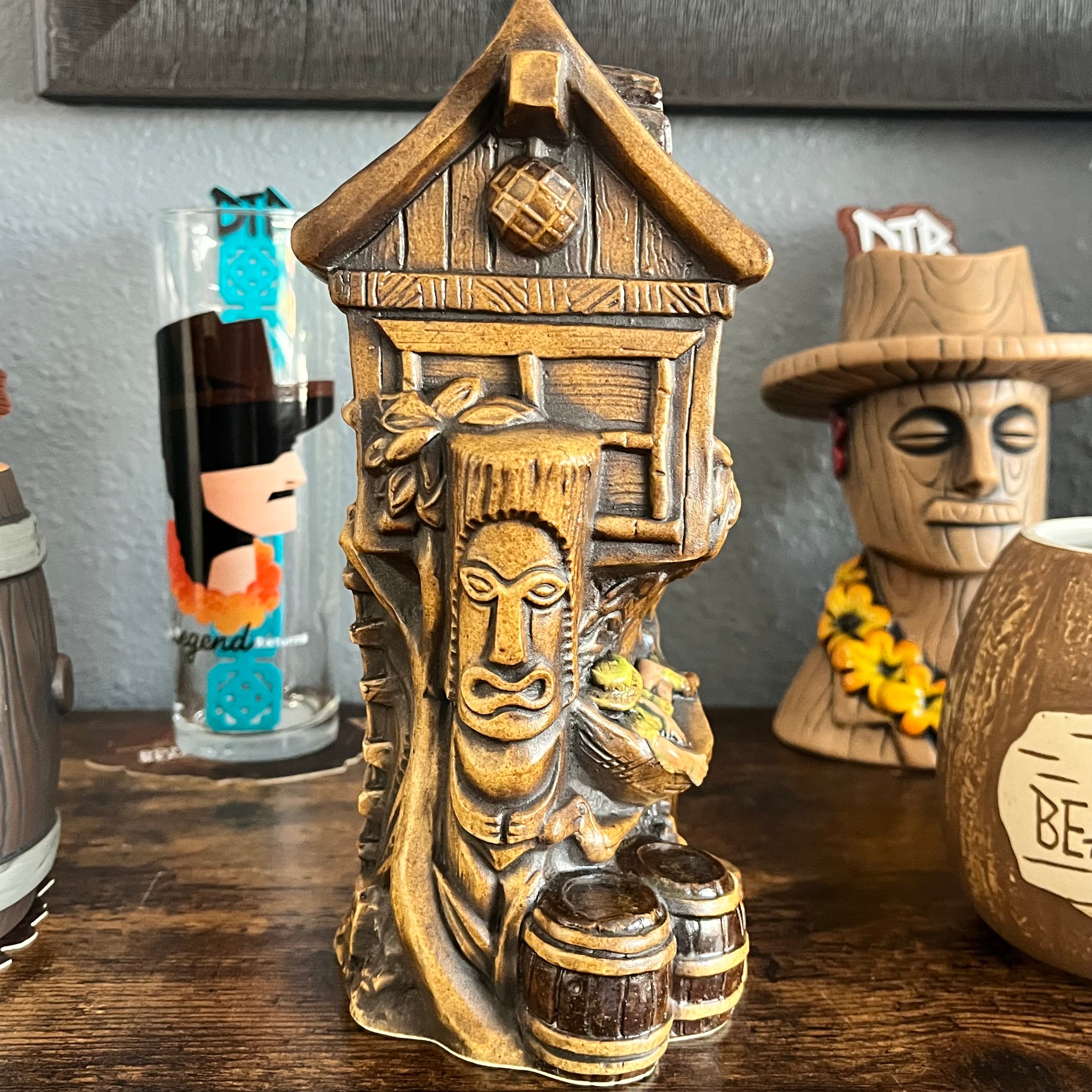 Donn's Treehouse Tiki Mug by Eekum Bookum w/Swizzle Stick