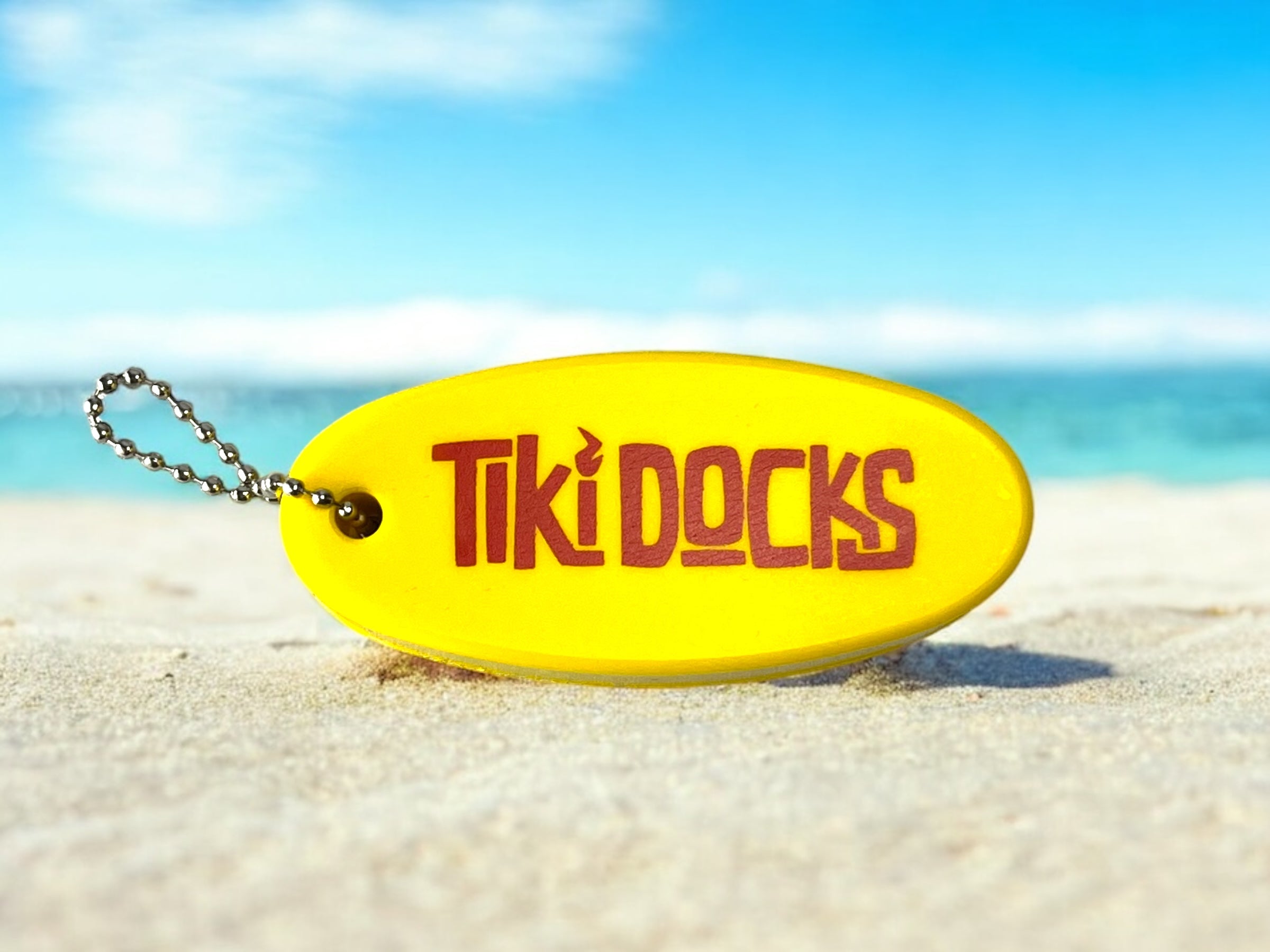 Tiki Docks Floating Keychain - Yellow