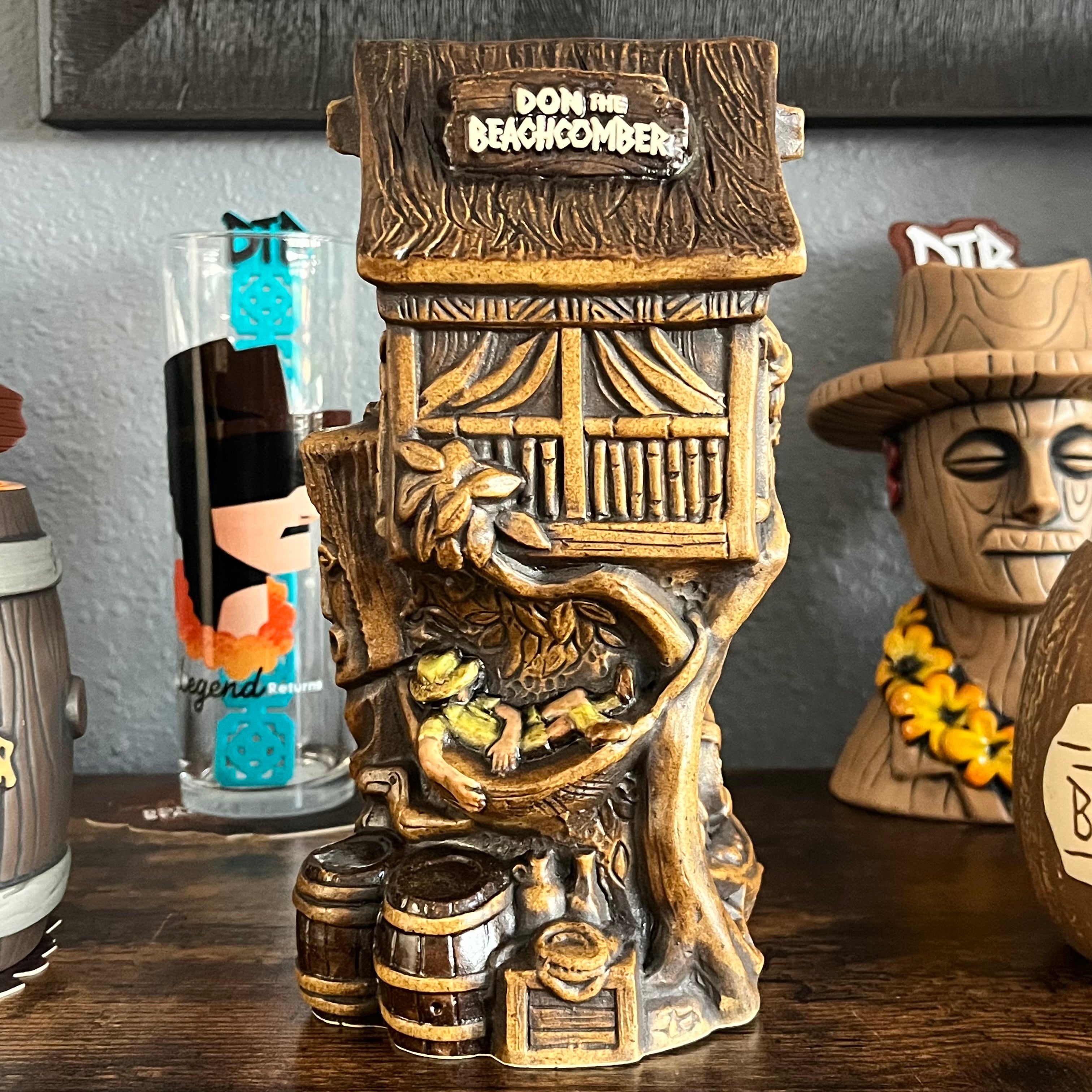 Donn's Treehouse Tiki Mug by Eekum Bookum w/Swizzle Stick