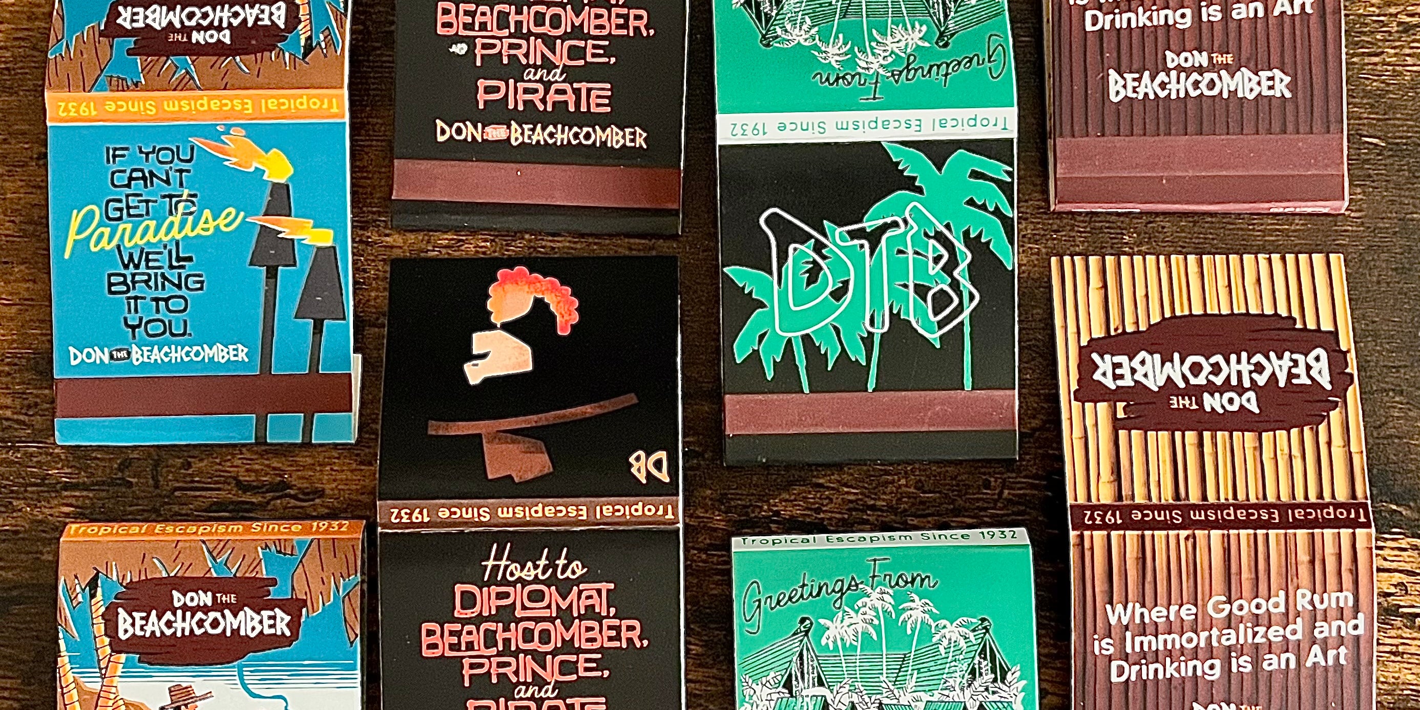 Don the Beachcomber Matchbook Set of Four