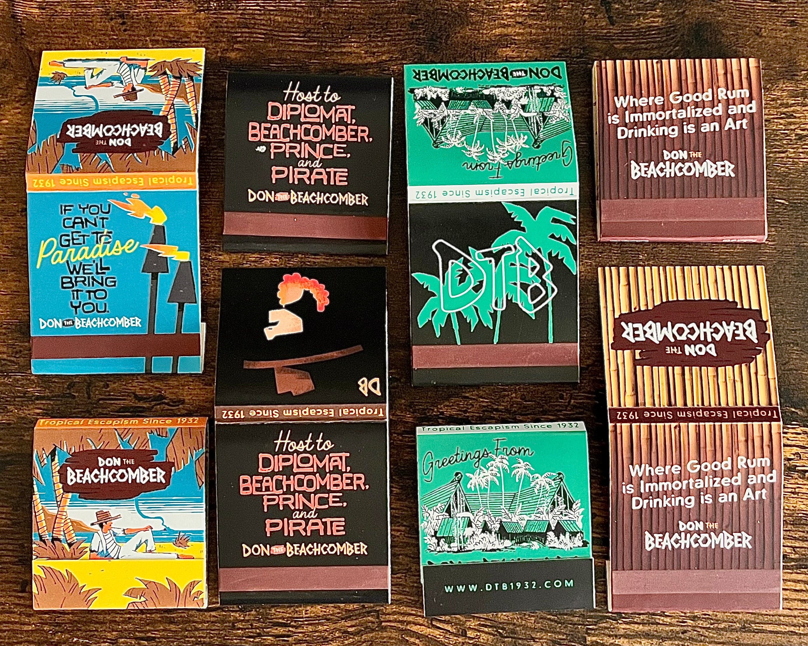 Don the Beachcomber Matchbook Set of Four