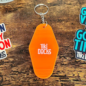 Vintage Style Hotel Key Chain - Orange