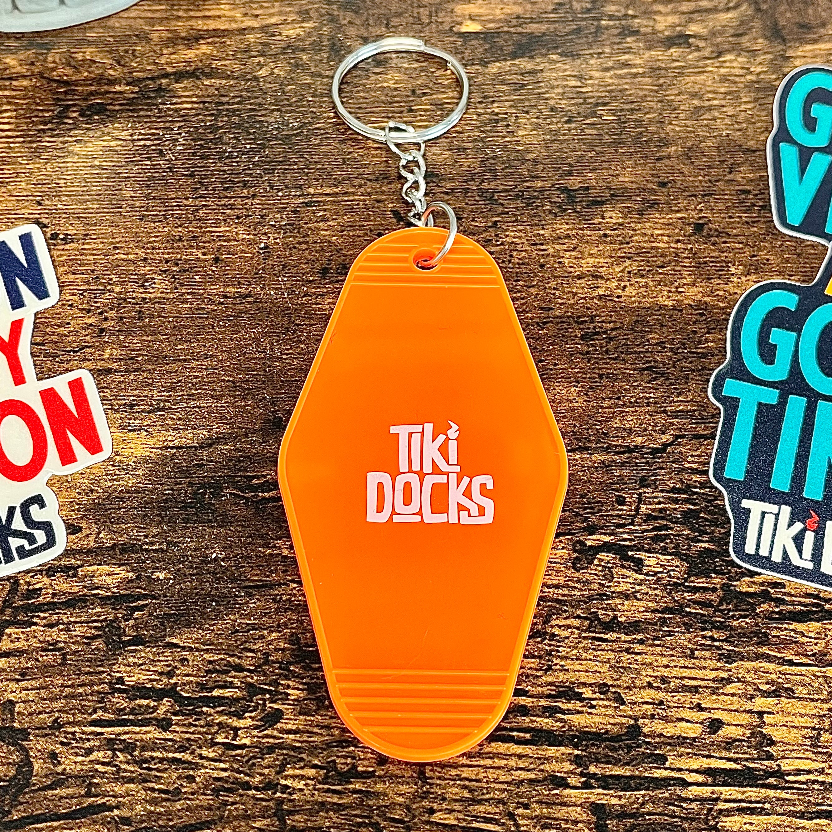 Vintage Style Hotel Key Chain - Orange