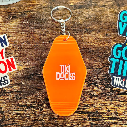 Vintage Style Hotel Key Chain - Orange