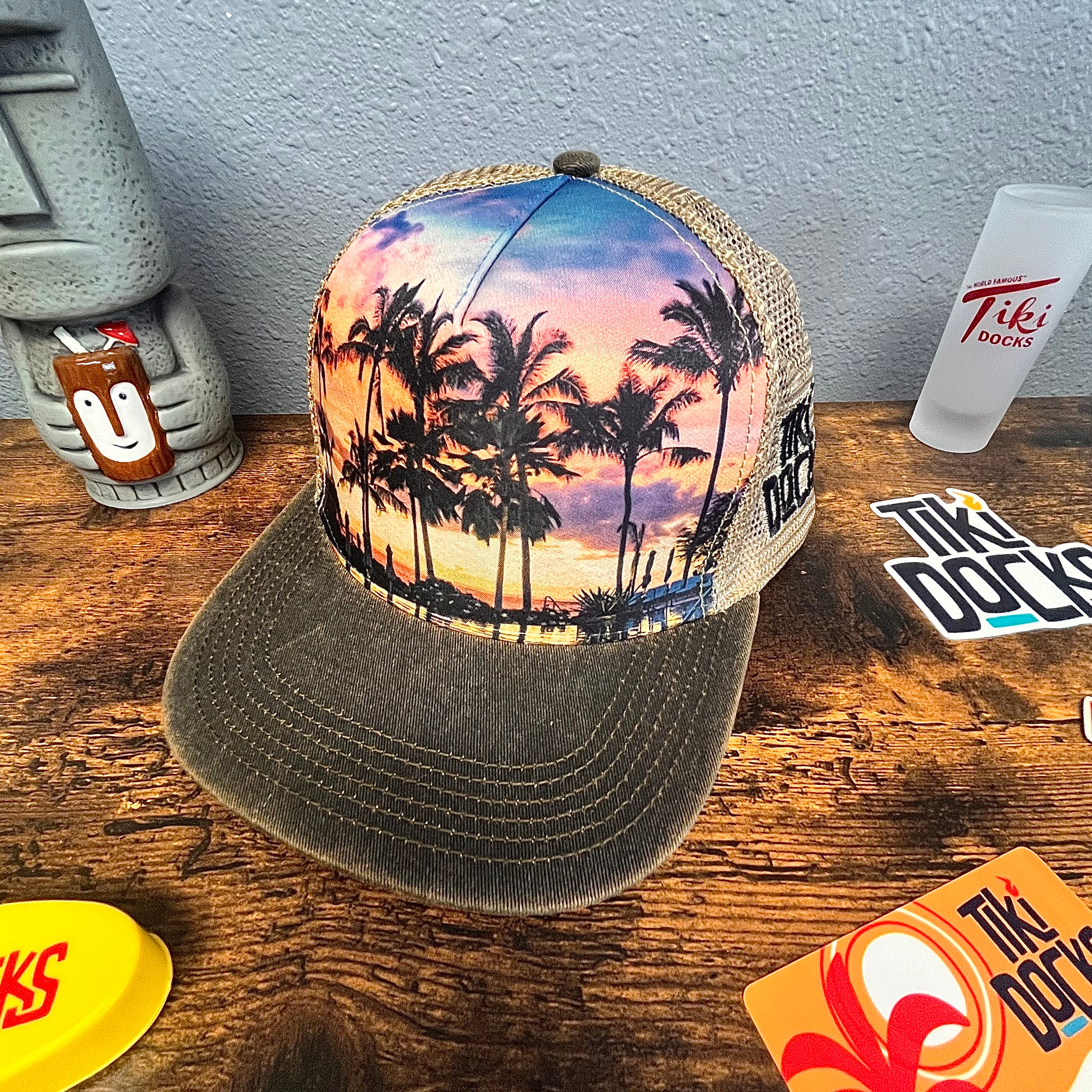 Tiki Docks Destination Trucker Snapback Cap