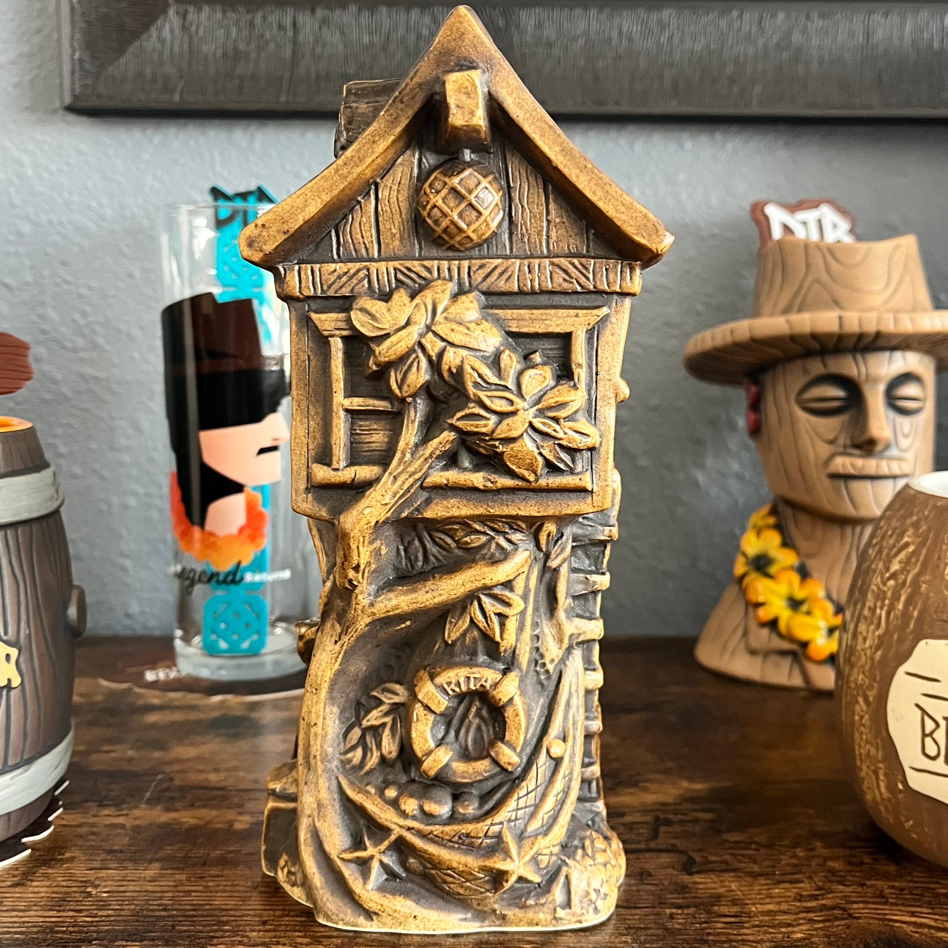 Donn's Treehouse Tiki Mug by Eekum Bookum w/Swizzle Stick