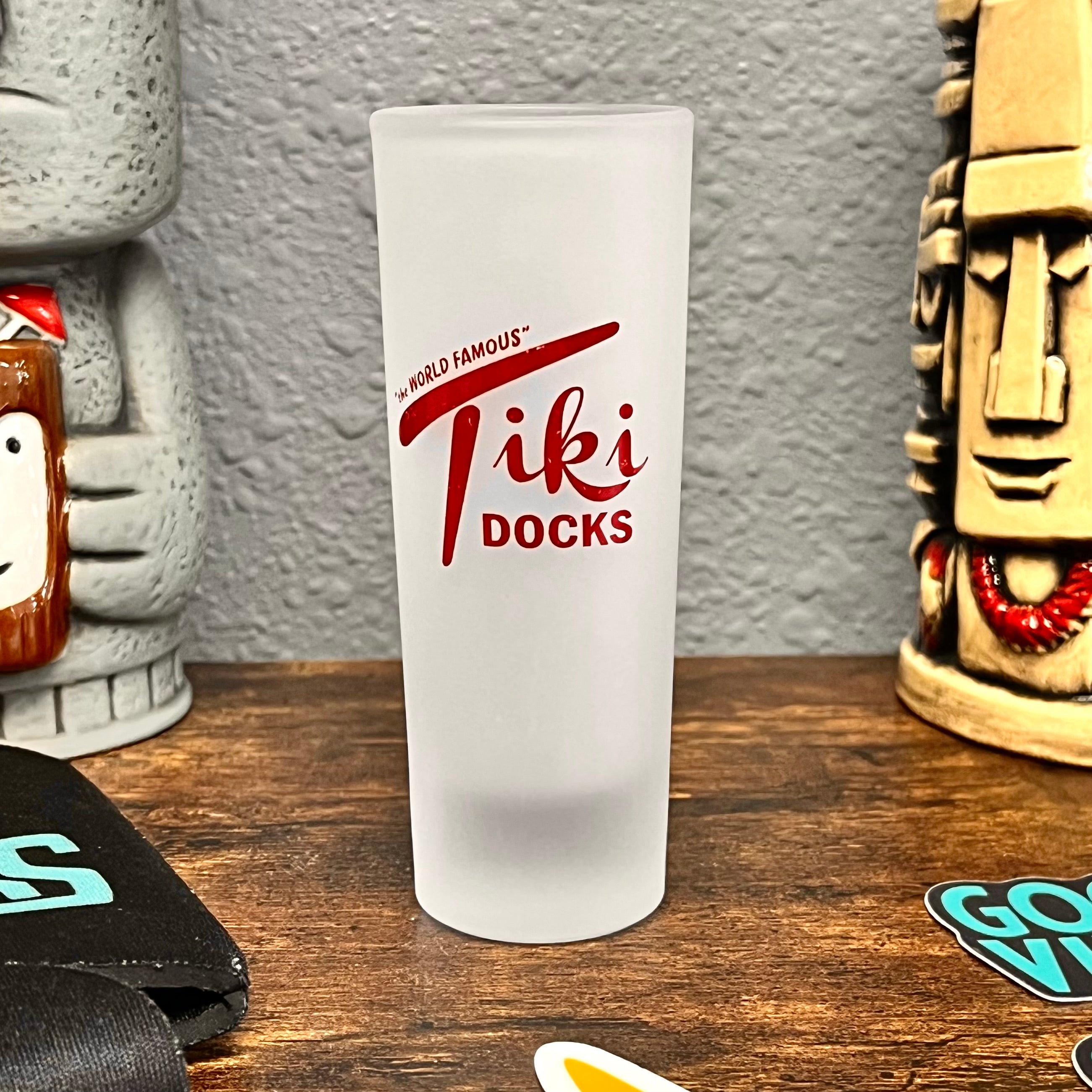 Tiki Docks Frosted Shot Glass - Red