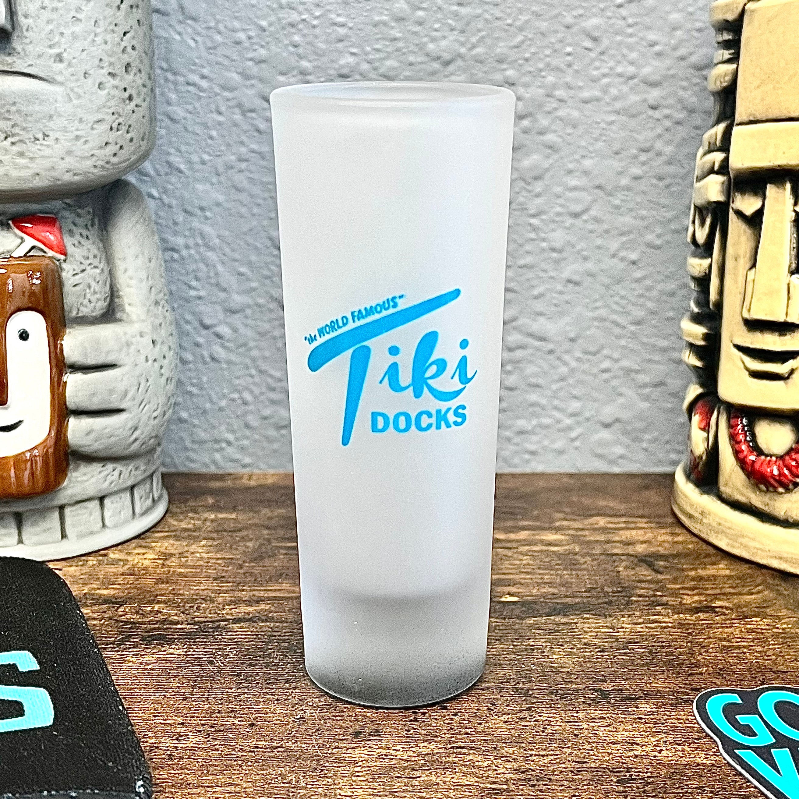 Tiki Docks Frosted Shot Glass - Blue