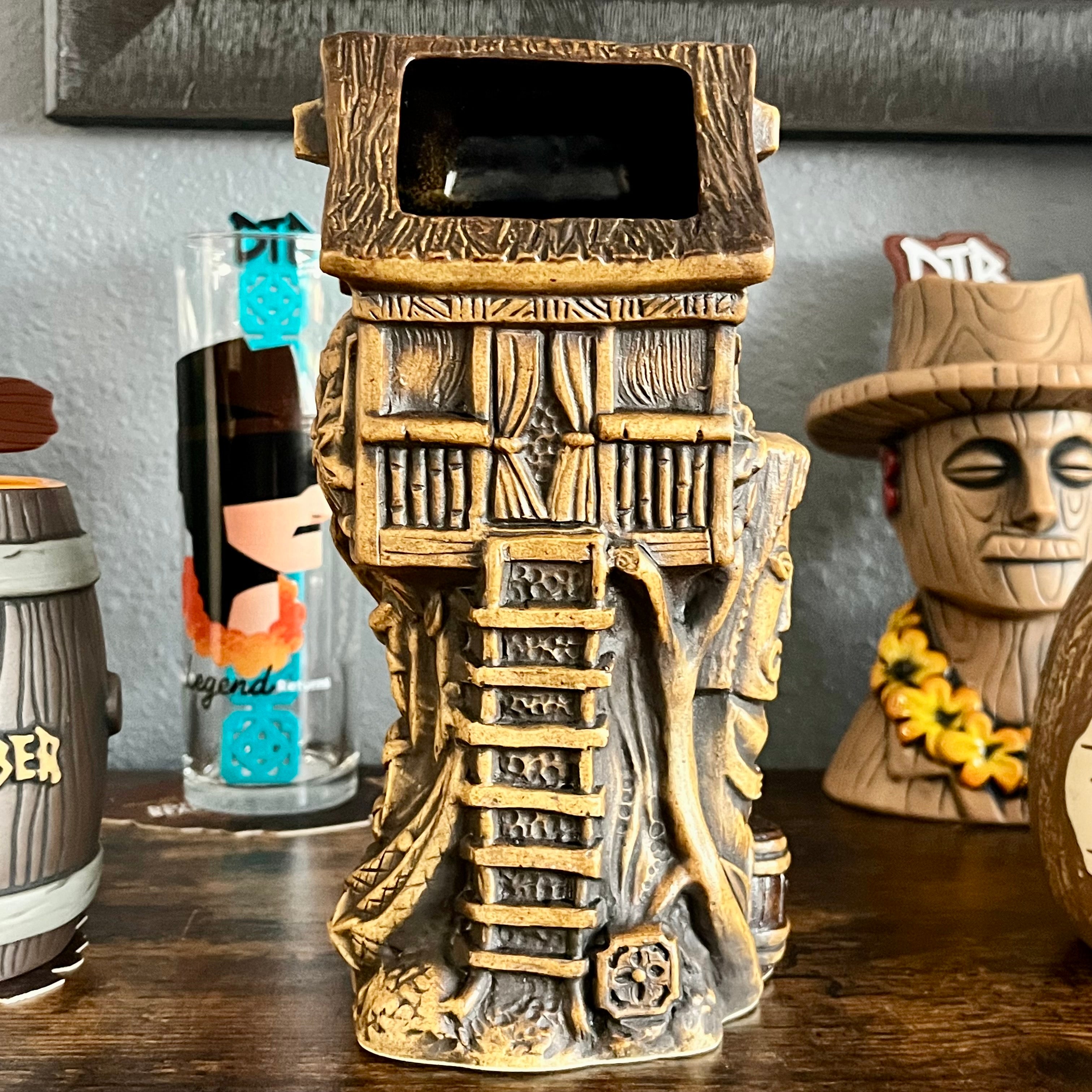 Donn's Treehouse Tiki Mug by Eekum Bookum w/Swizzle Stick