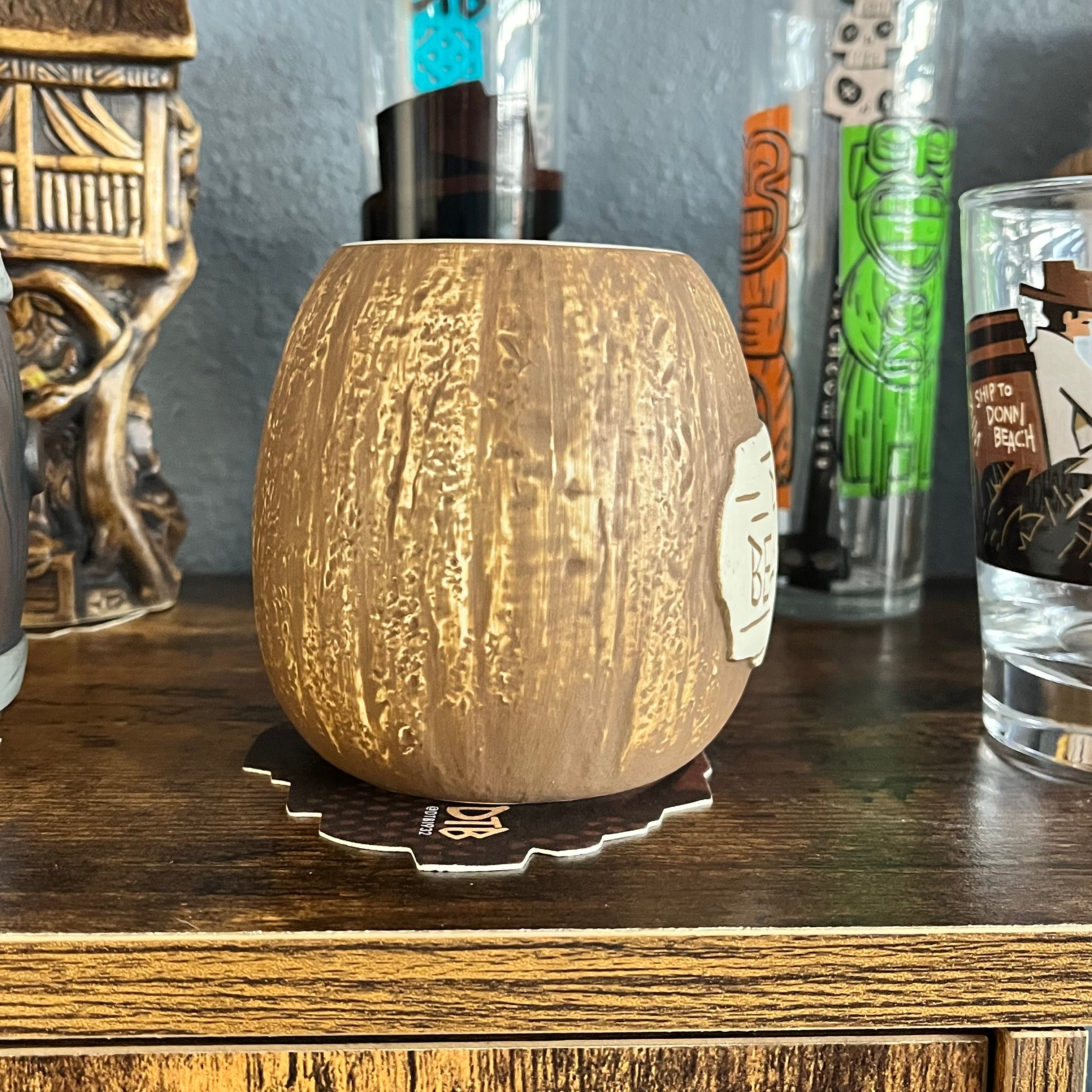 Classic Coconut Tiki Mug w/Swizzle Stick