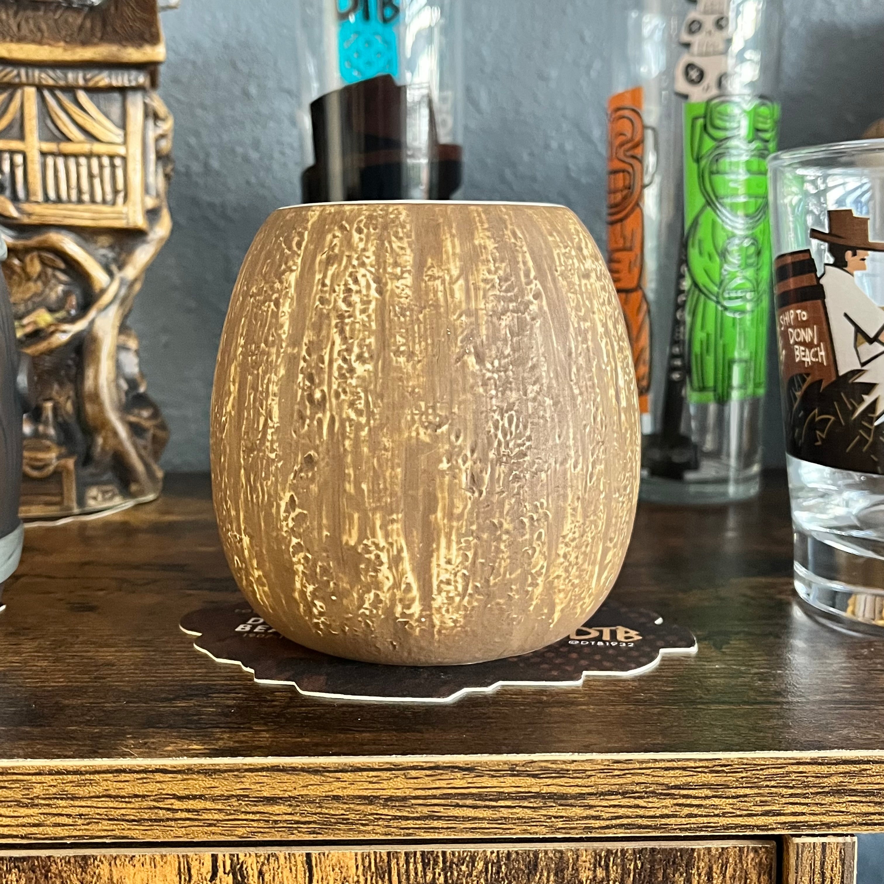 Classic Coconut Tiki Mug w/Swizzle Stick