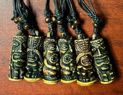 Traditional Polynesian Handcrafted Bone and Resin Tiki Adjustable Necklace