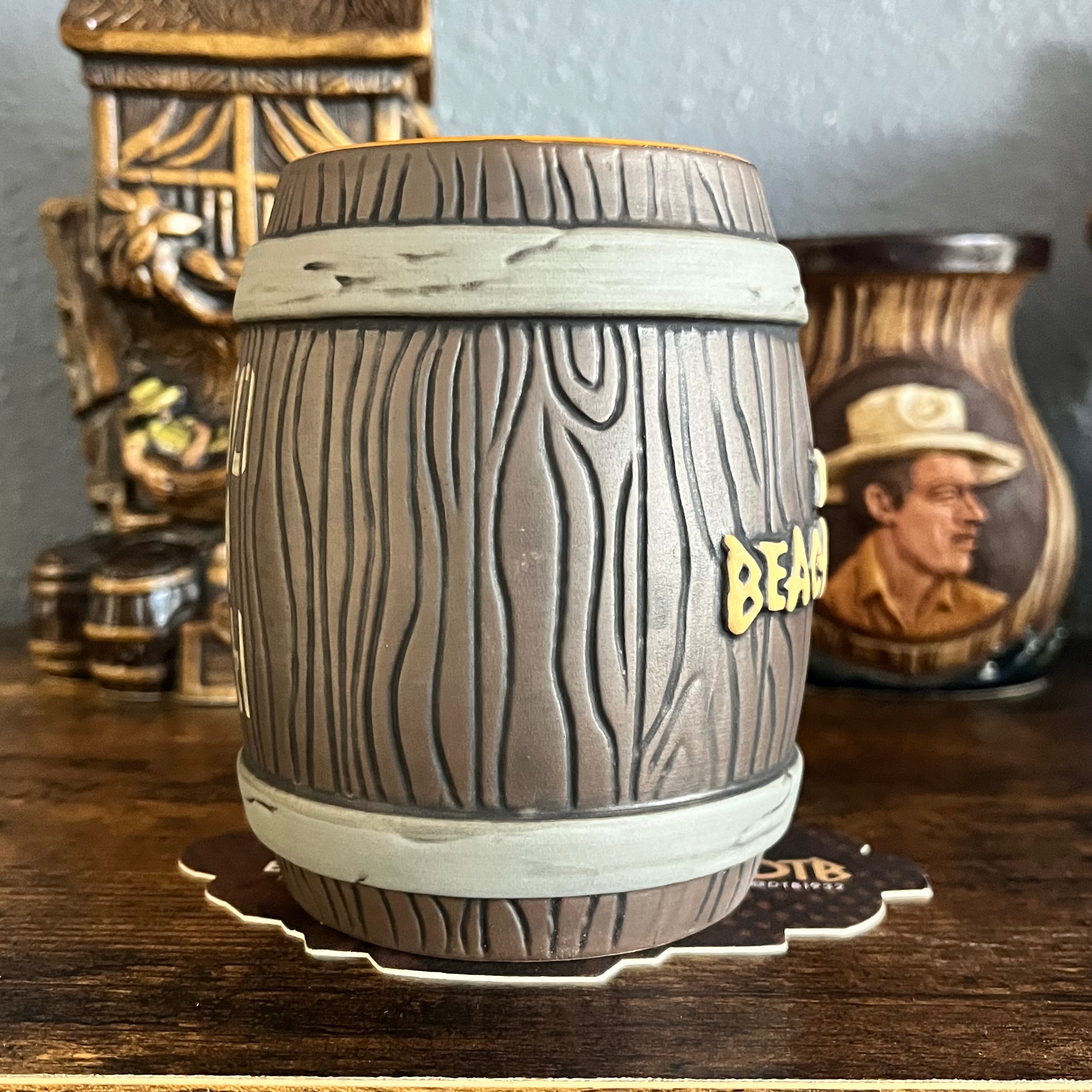Rum Barrel Tiki Mug w/Swizzle Stick