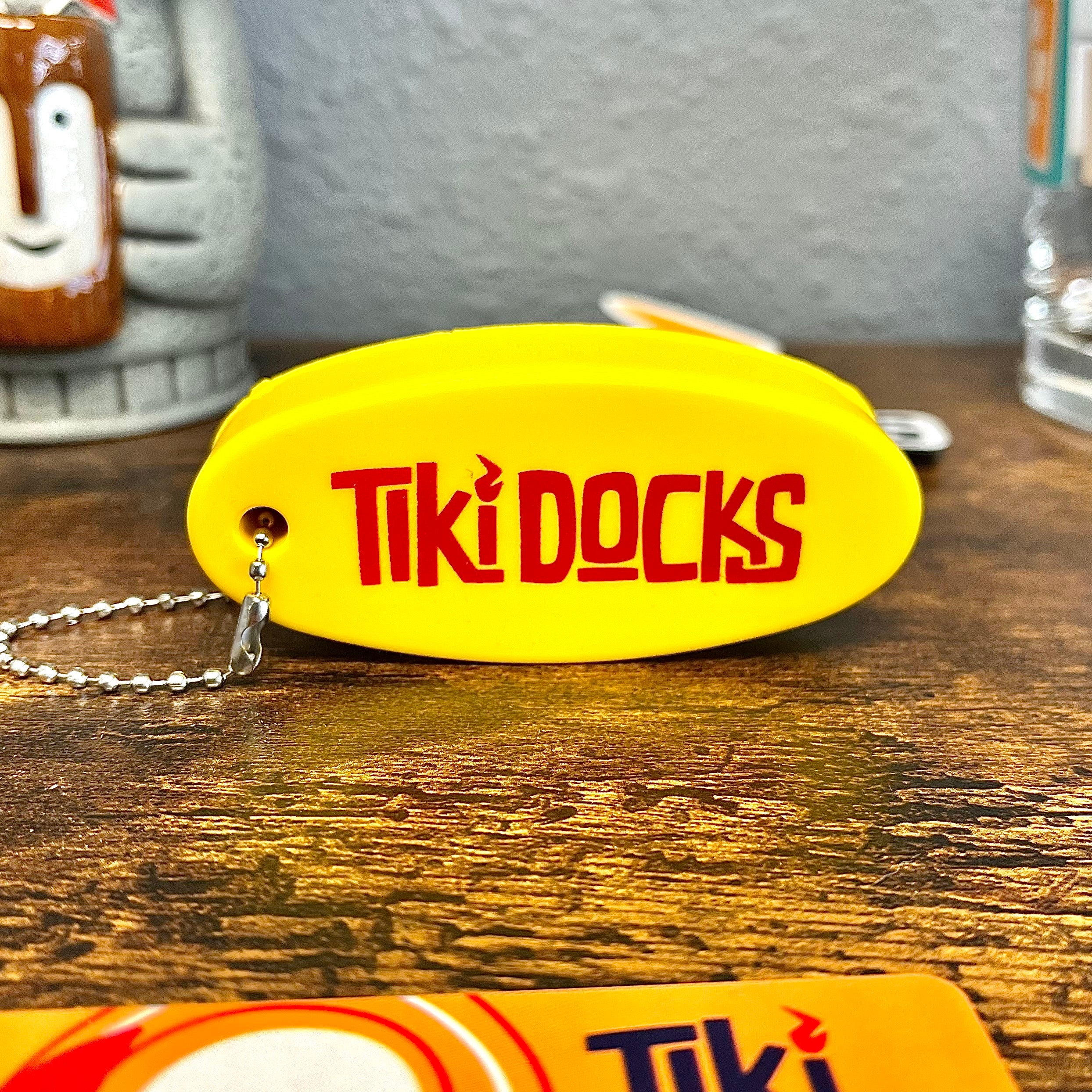 Tiki Docks Floating Keychain - Yellow