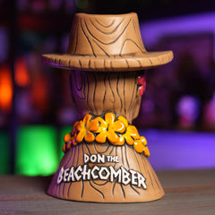 Don The Beachcomber Caricature Tiki Mug - Wooden Donn