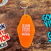Vintage Style Hotel Key Chain - Orange
