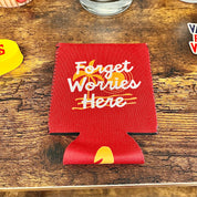 Tiki Docks Forget Worries Here Koozie Red