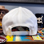 DTB Embroidered Badge Snapback Cap In White