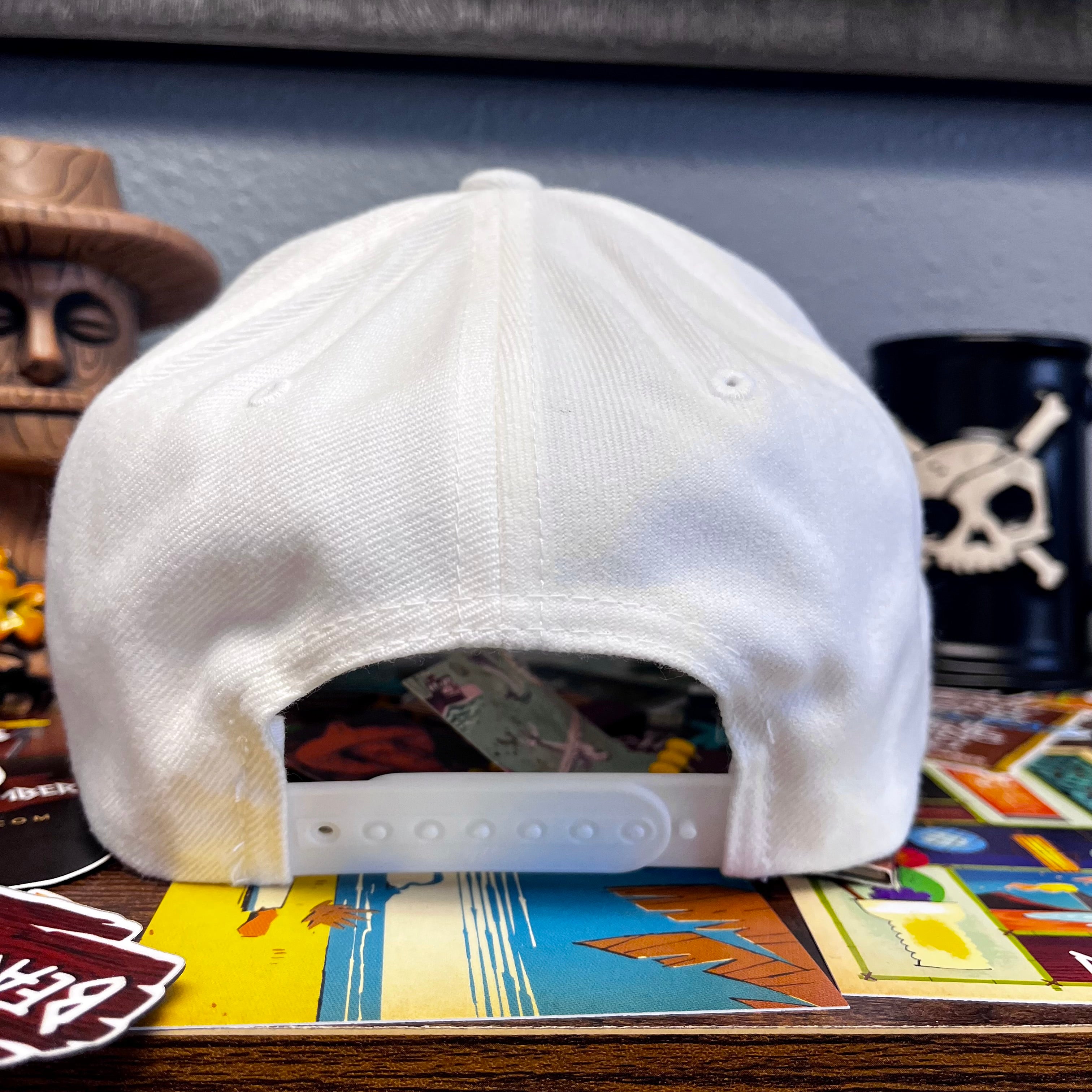 DTB Embroidered Badge Snapback Cap In White