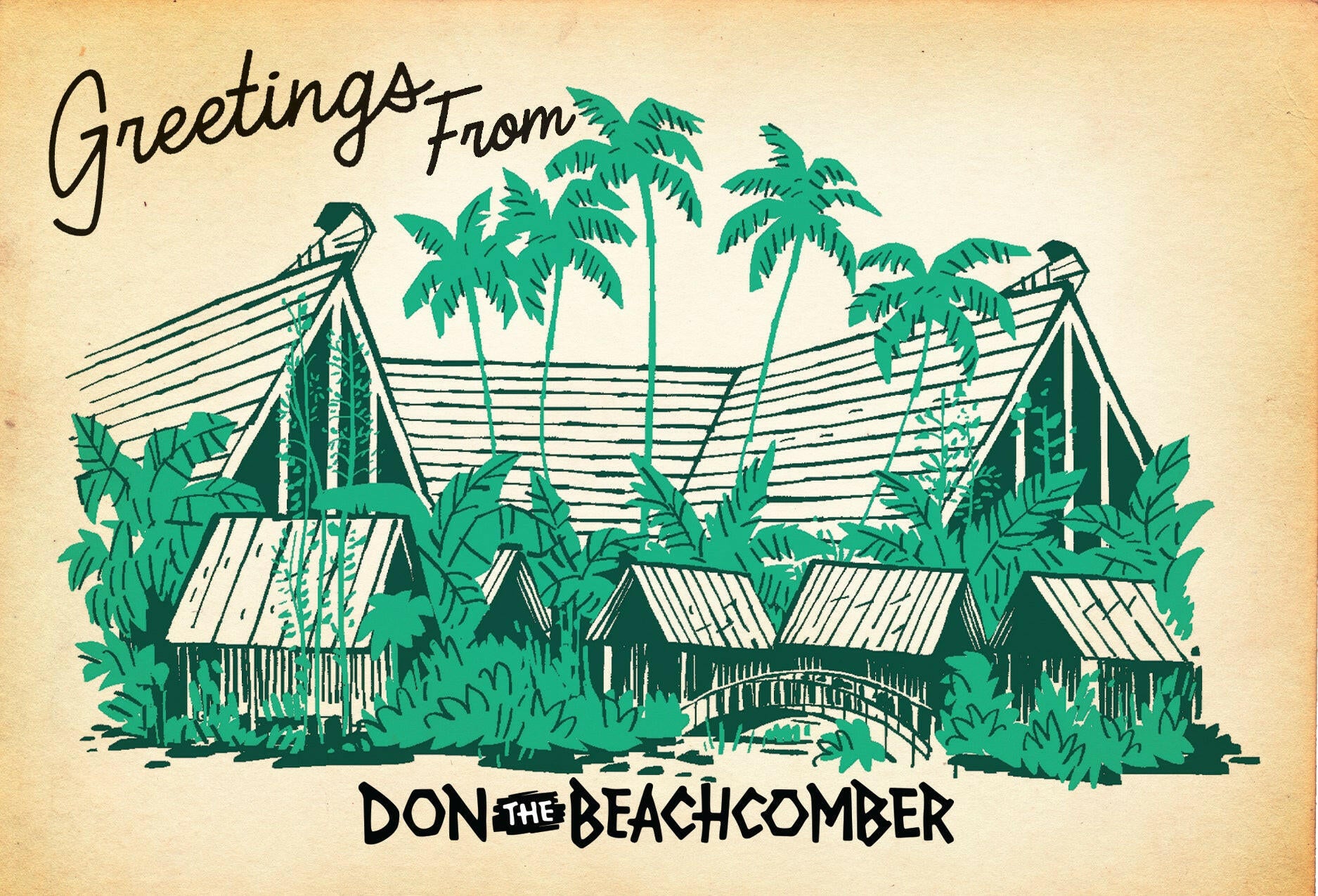 Greetings From Don the Beachcomber 4x6 Vintage Postcard