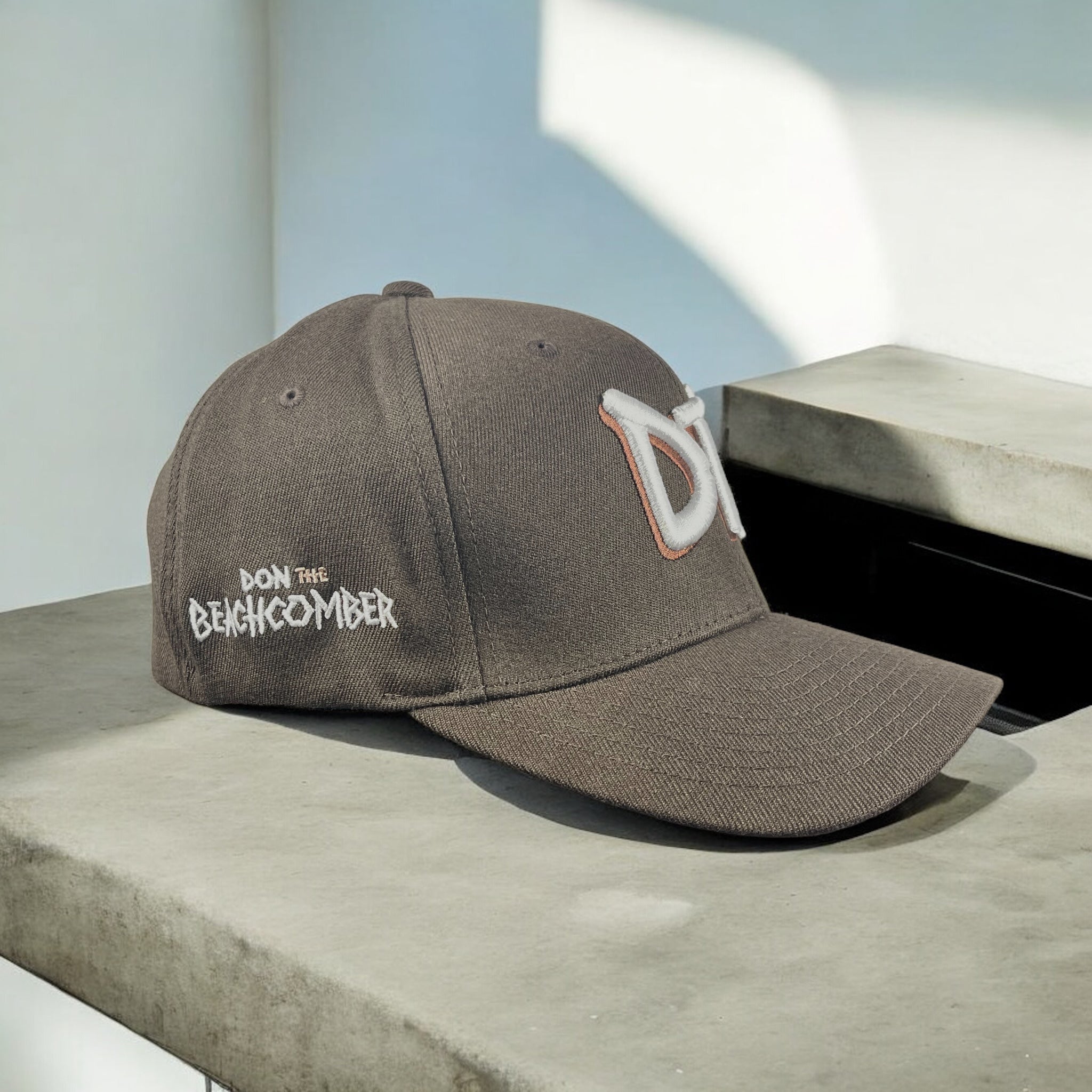 DTB Embroidered Badge Flex Fit Cap In Brown