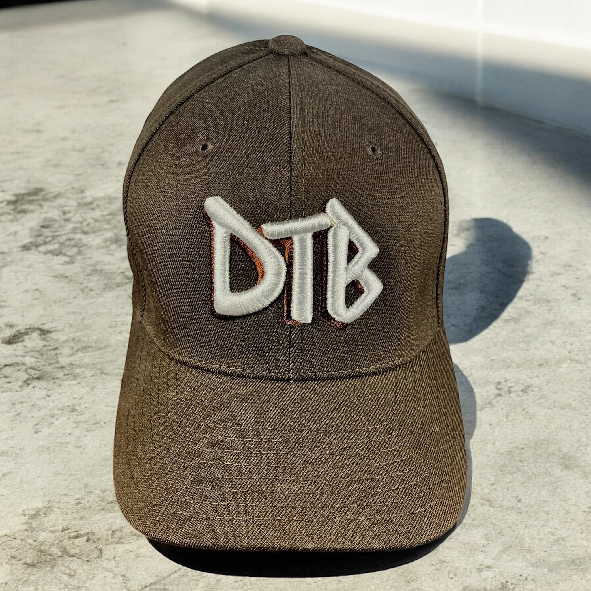 DTB Embroidered Badge Flex Fit Cap In Brown
