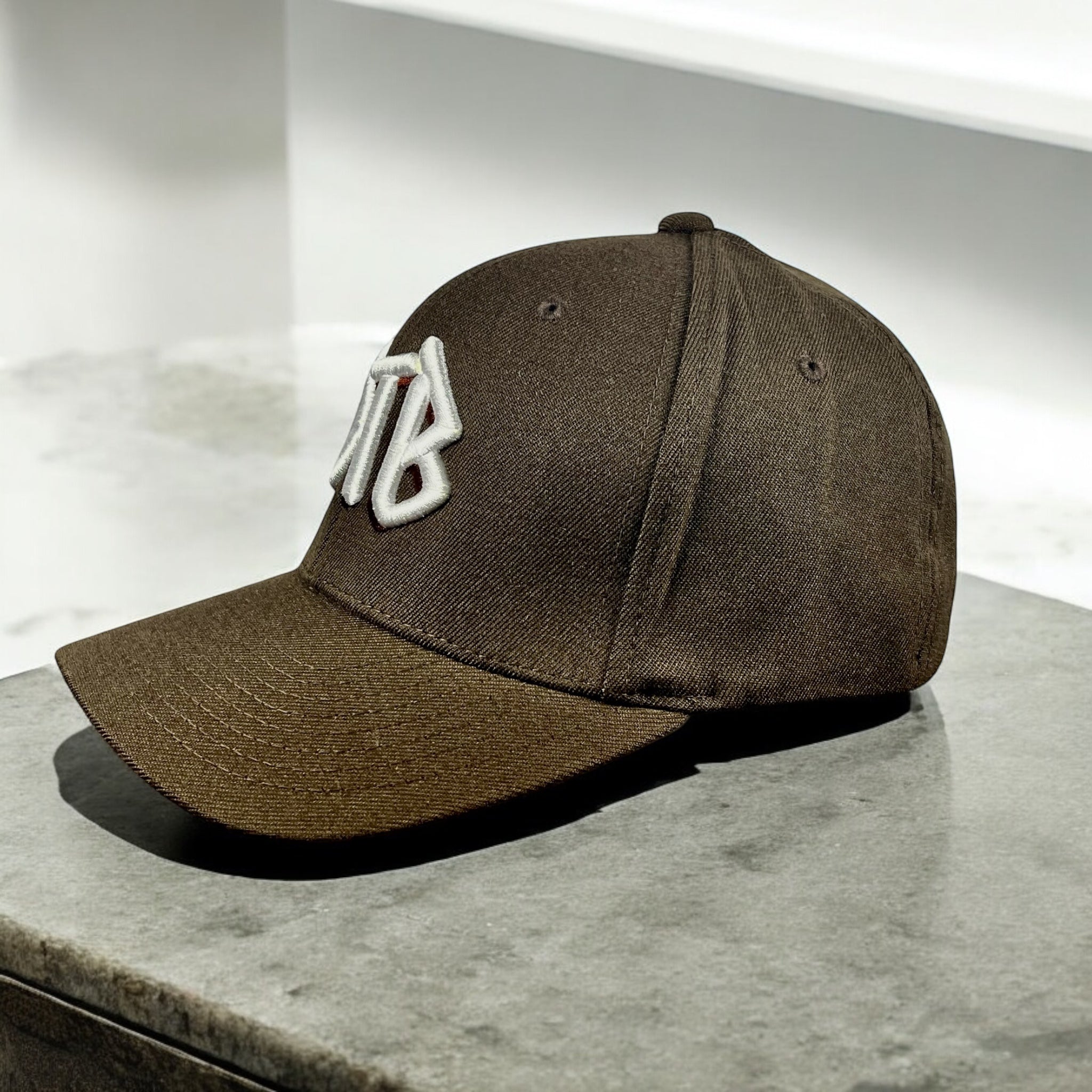 DTB Embroidered Badge Flex Fit Cap In Brown