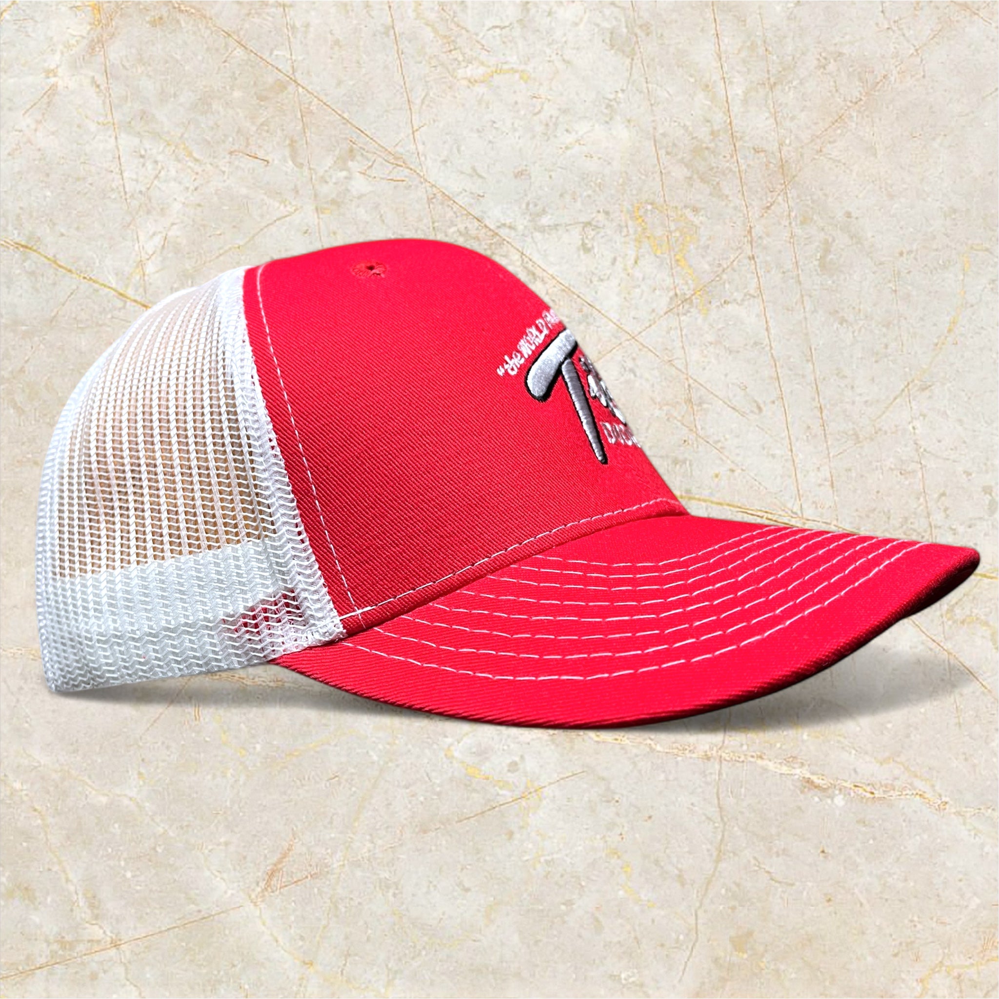 Tiki Docks Red & White Mesh Snapback Cap