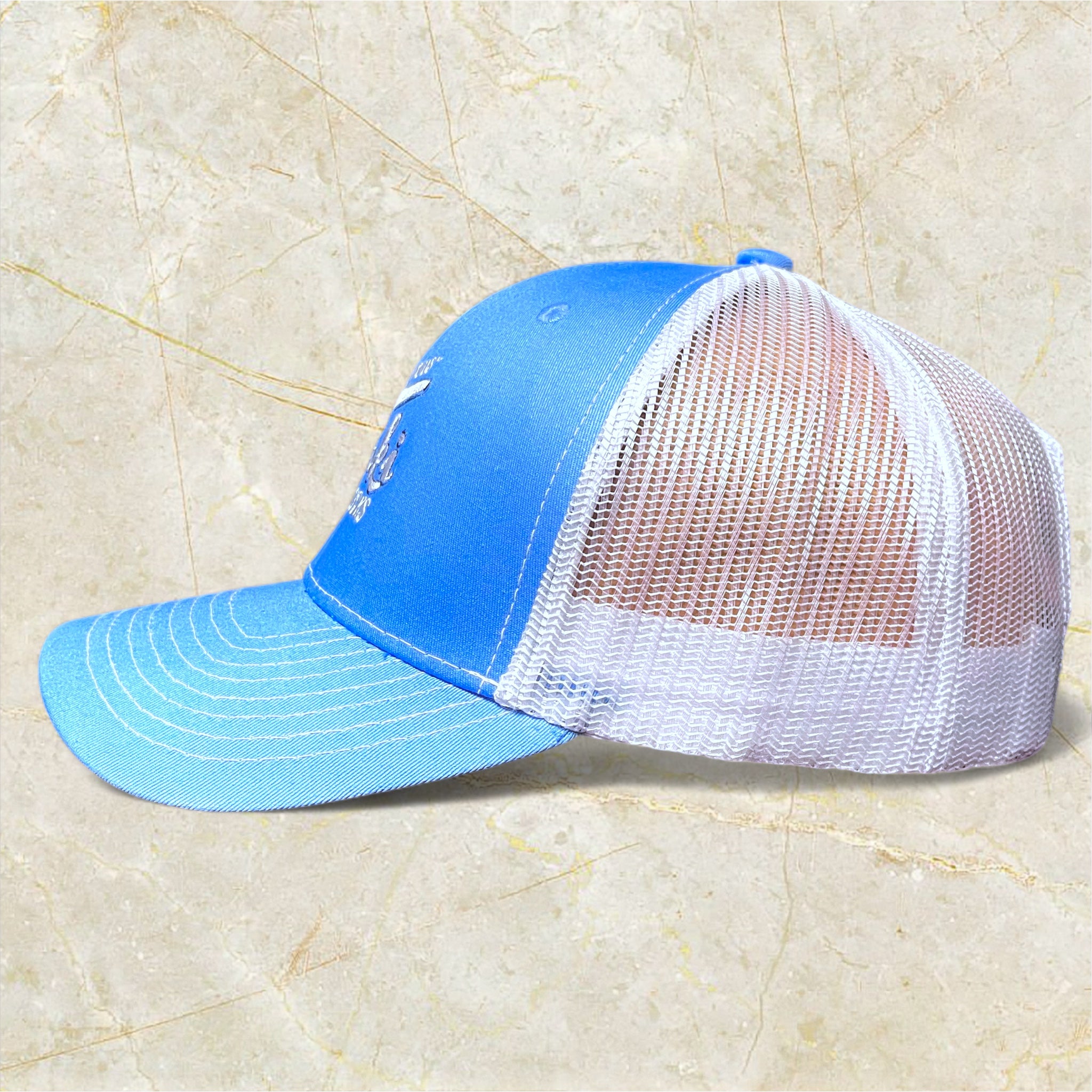 Tiki Docks Blue & White Mesh Snapback Cap