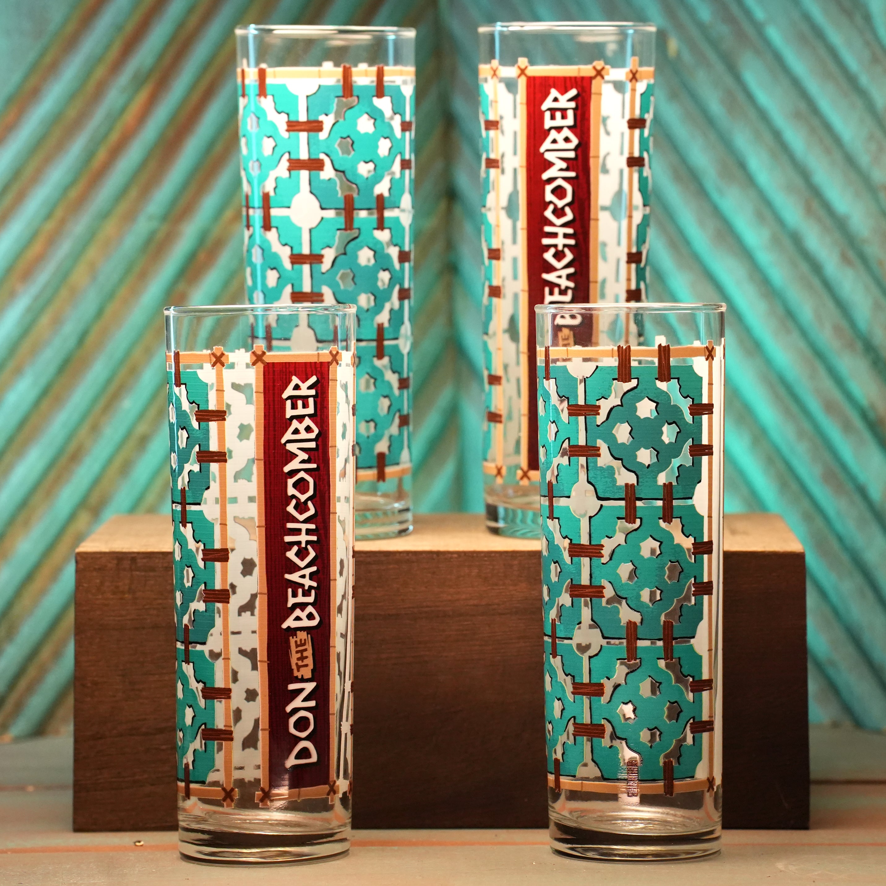 Jade Tile Zombie Glasses (Set of 4)